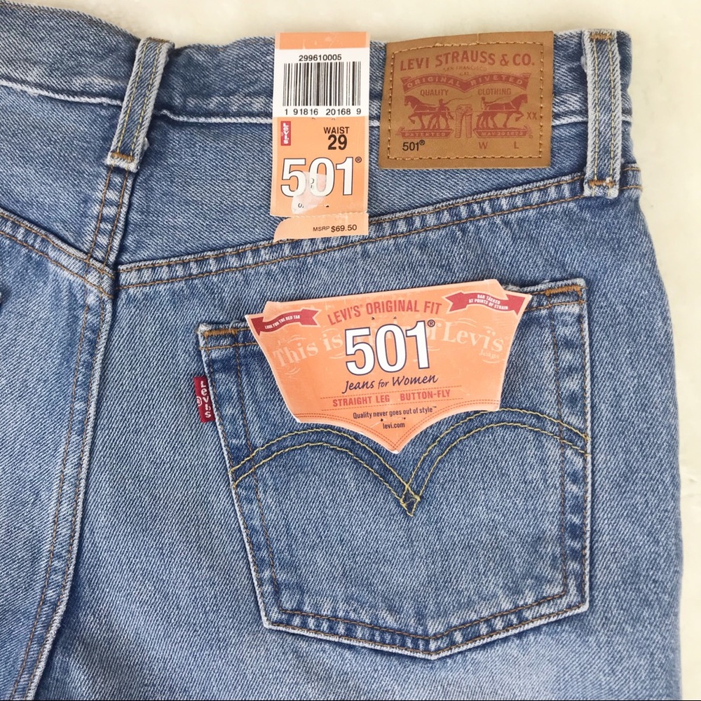 Levi’s 501 Button Fly Hi Rise Jean Shorts 31 - Picture 5 of 8